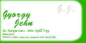 gyorgy jehn business card